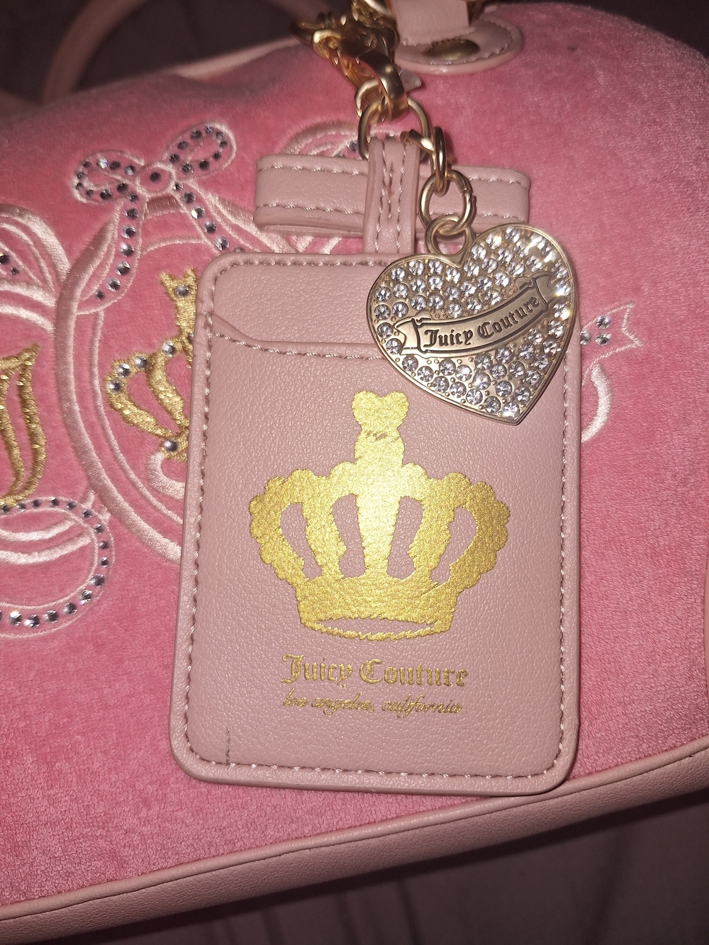 EXCLUSIVE Juicy Couture Pink Suede Dome Satchel with Gold Charm - Picture 3 of 9